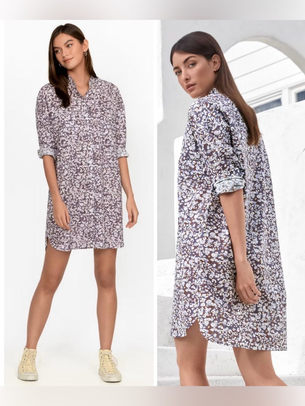 Johnny Was Calme Printed Big Shirt Dress Print Cotton Size XS NEW